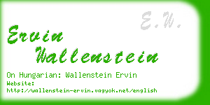 ervin wallenstein business card